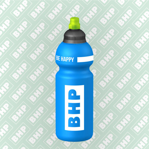 BHP Trinkflasche - Be Happy neonblau