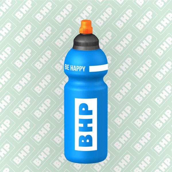 BHP Trinkflasche - Be Happy neonblau