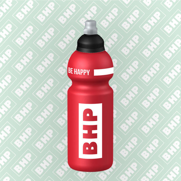 BHP Trinkflasche - Be Happy rot
